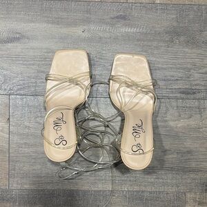 So Me Cream Strappy Sandals